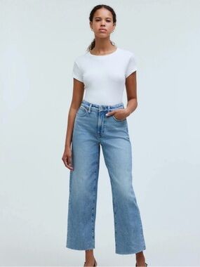 Madewell Petite Curvy Perfect Vintage Wide-Leg Crop Jean Altoona Wash Blue